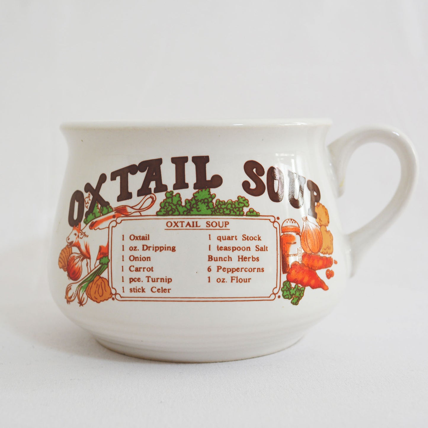 Bol "Oxtail Soup" vintage en céramique des années 70