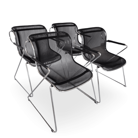 4 chaises Penelope, Charles Pollock, Castelli, années 80