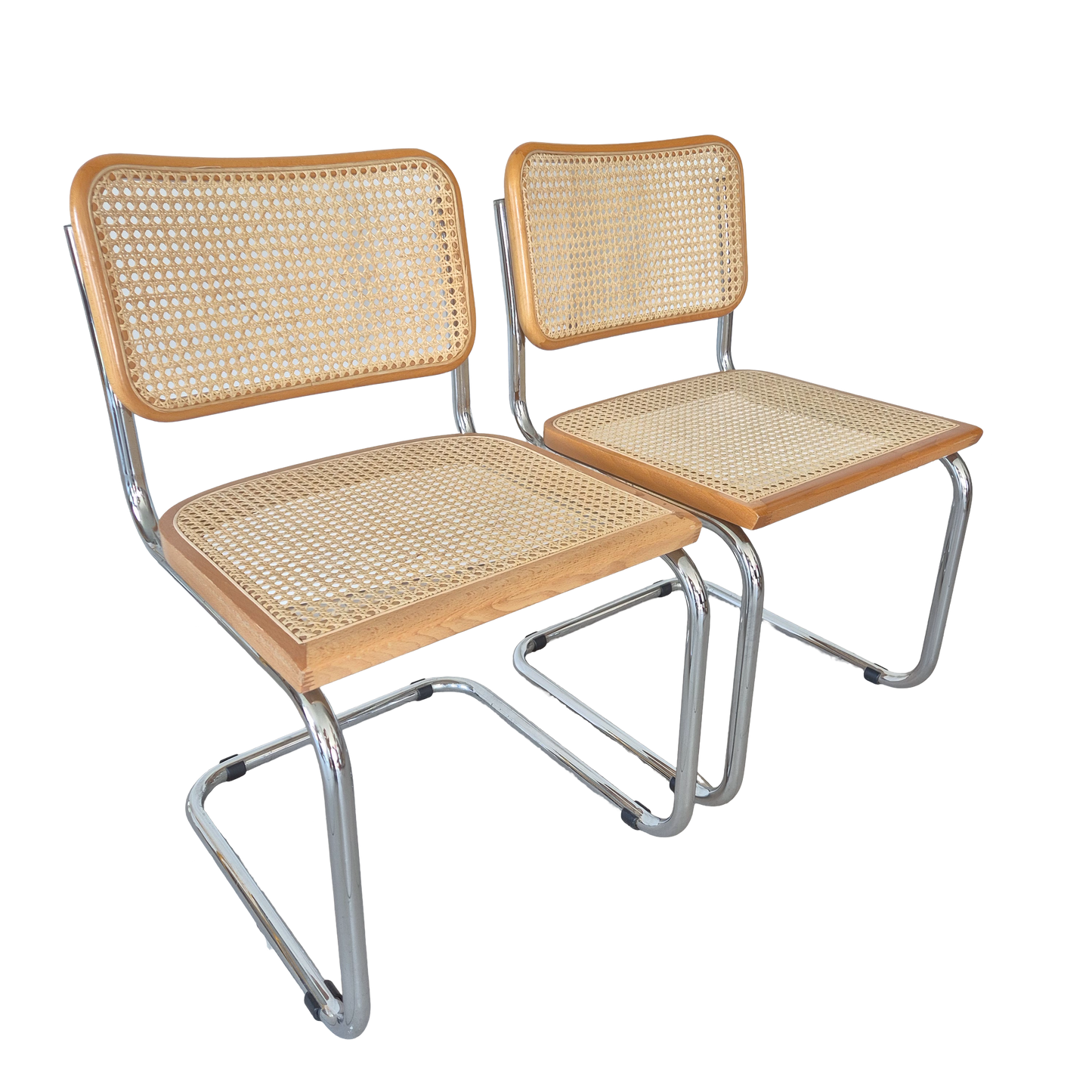 Paire de chaises vintage en cannage, années 60
