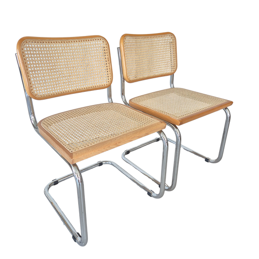 Paire de chaises vintage en cannage, années 60