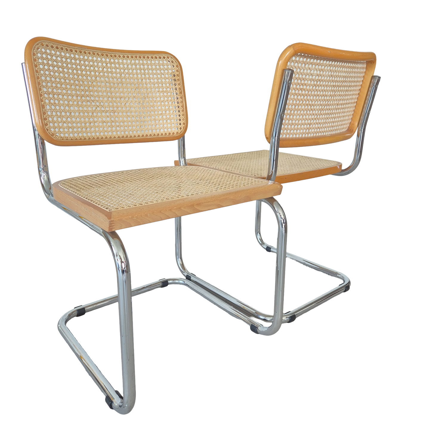 Paire de chaises vintage en cannage, années 60