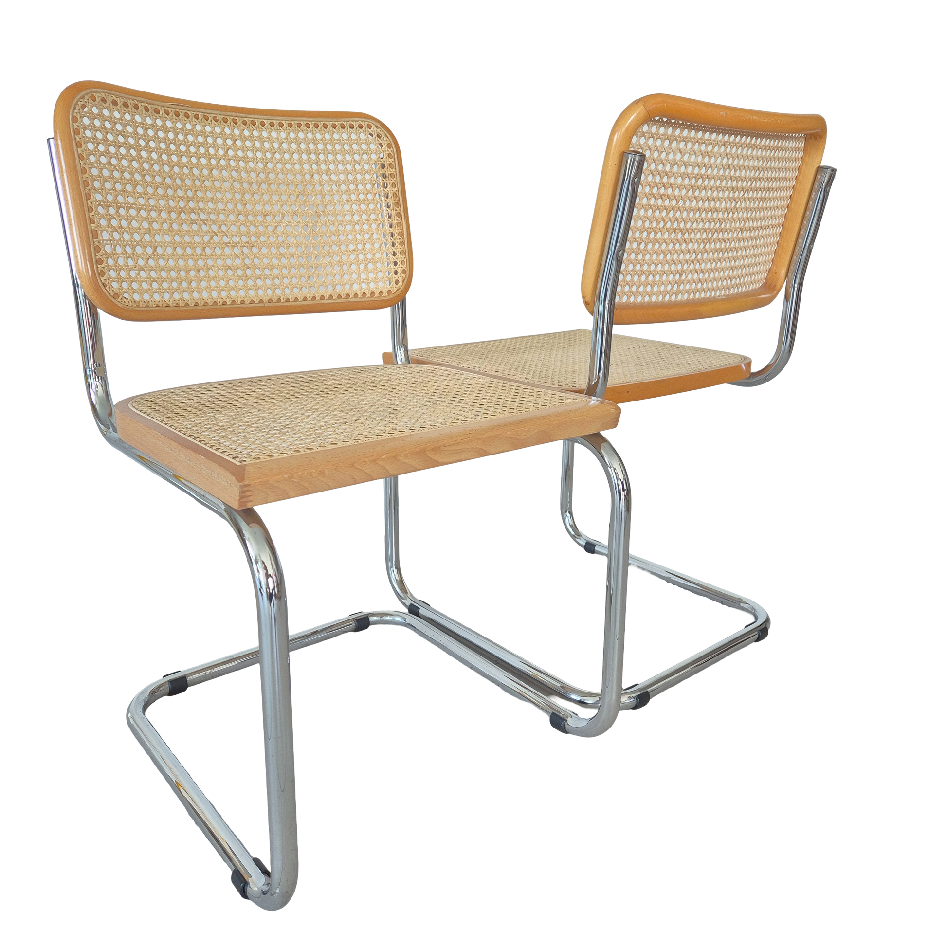 Paire de chaises vintage en cannage, années 60