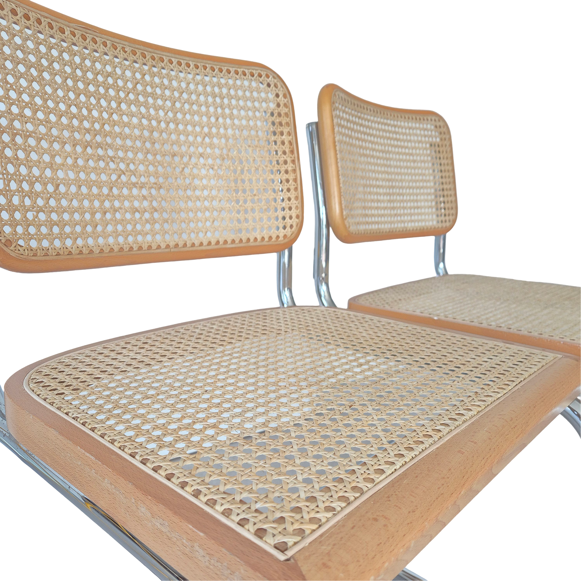 Paire de chaises vintage en cannage, années 60