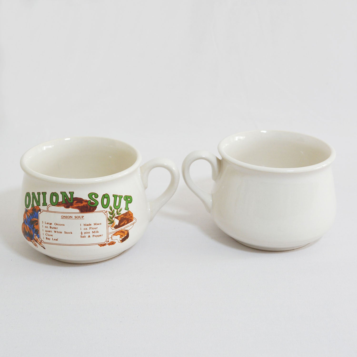 Bol "Onion Soup" vintage en céramique des années 70 