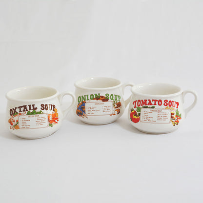 Bols Onion Soup, Onion Soup, Tomato Soup vintage en céramique des années 70 